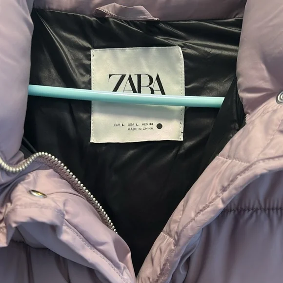 Zara Purple Puffer Jacket - Picture 2 of 4